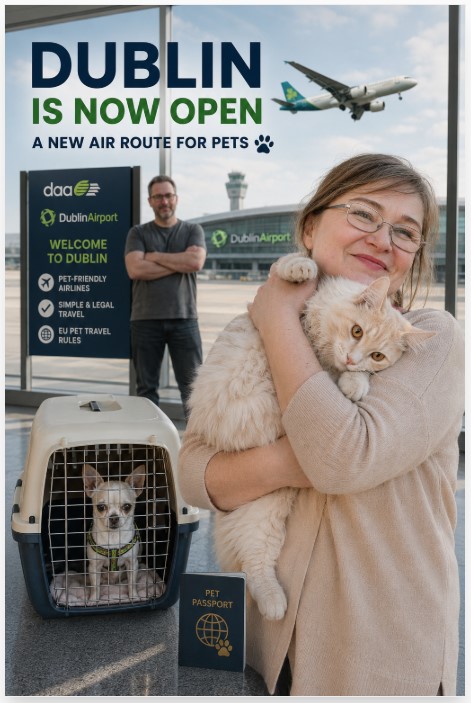 Dublin is now a powerful air route for travelling with cats and dogs